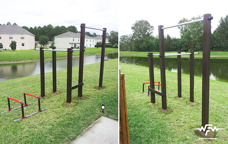 Verwonderend How to Make an Outdoor Pull-up Bar and Parallel Bars - DIY Fitness NM-99